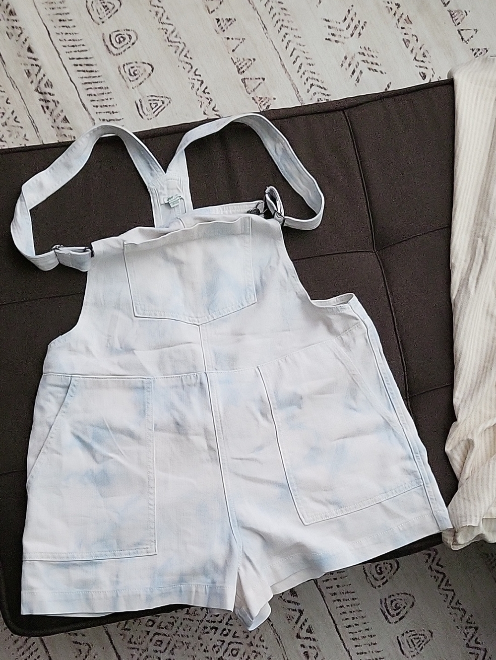 aerie White And Blue Overalls